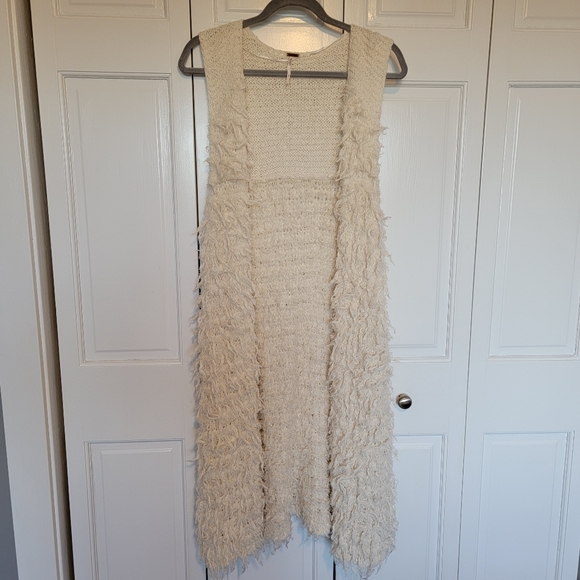 Free People Sweaters - Free People Long Shag Vest Cardigan